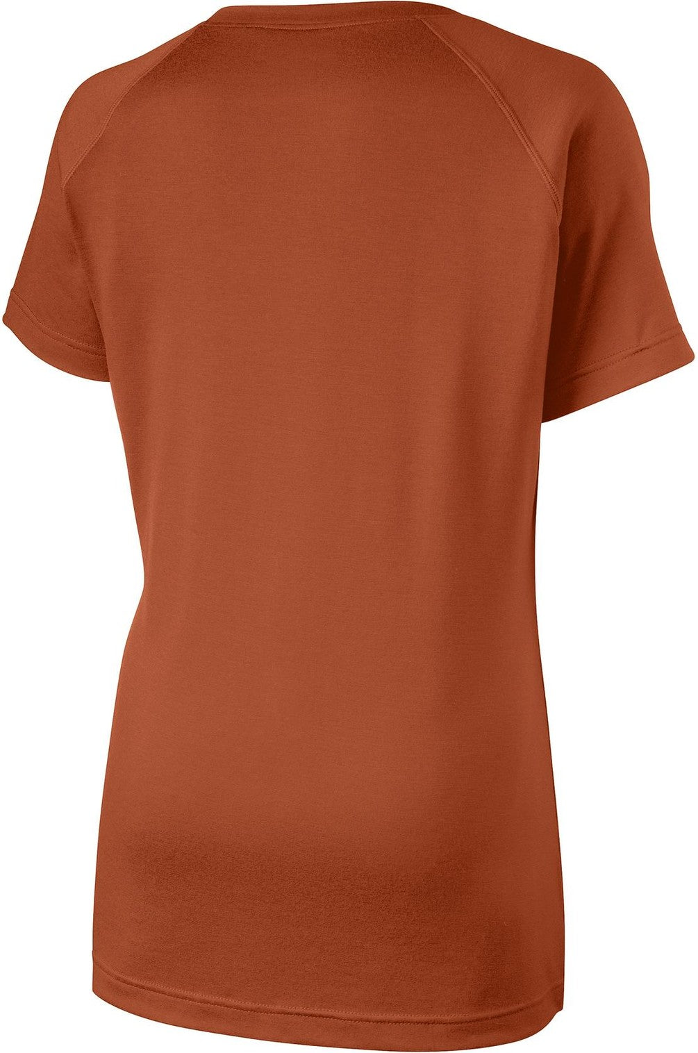 Front View of Texas Orange Sport-Tek Women's Ultimate Performance V-Neck. LST700