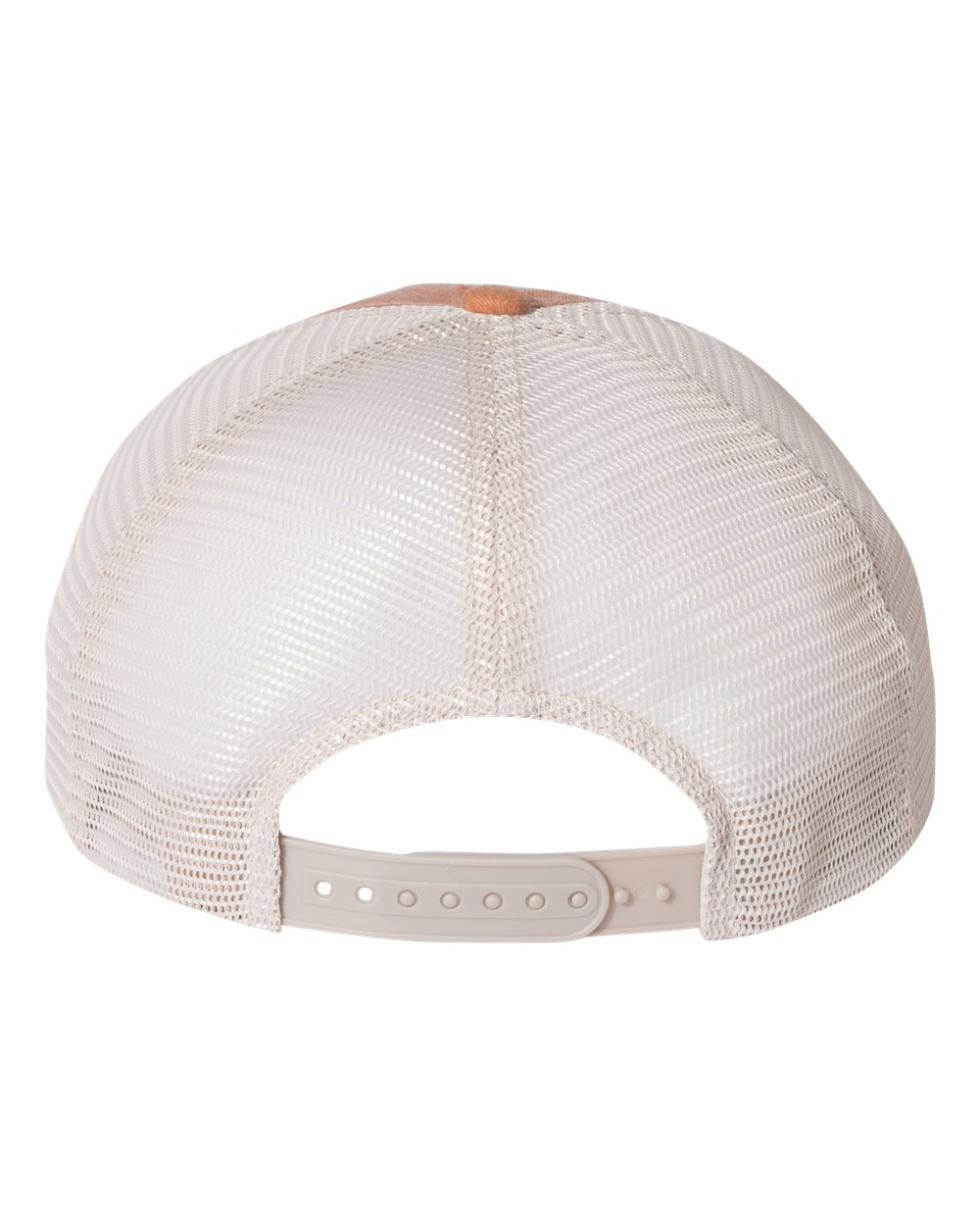 Rear View of Texas Orange/ Stone Pigment-Dyed Trucker Cap - SP510