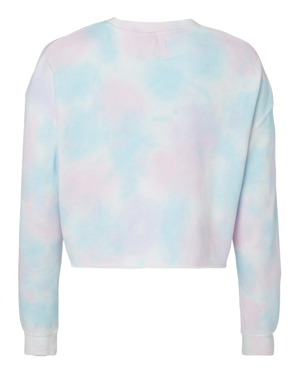 Front View of Tie Dye Cotton Candy Women's Lightweight Crop Crewneck Sweatshirt - AFX24CRP