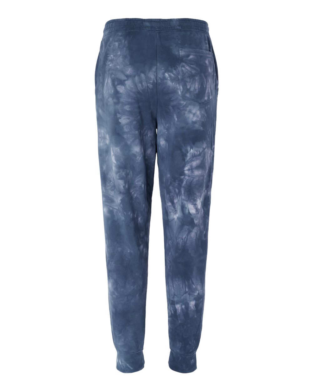 Rear View of Tie Dye Navy Tie-Dyed Fleece Pants - PRM50PTTD