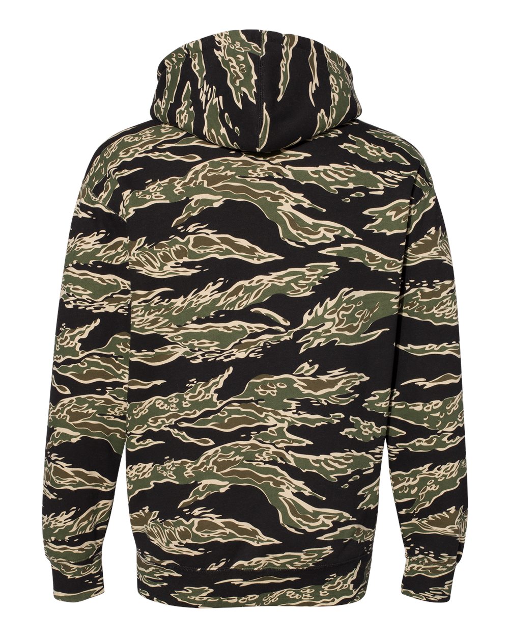 Front View of Tiger Camo Heavyweight Hooded Sweatshirt - IND4000