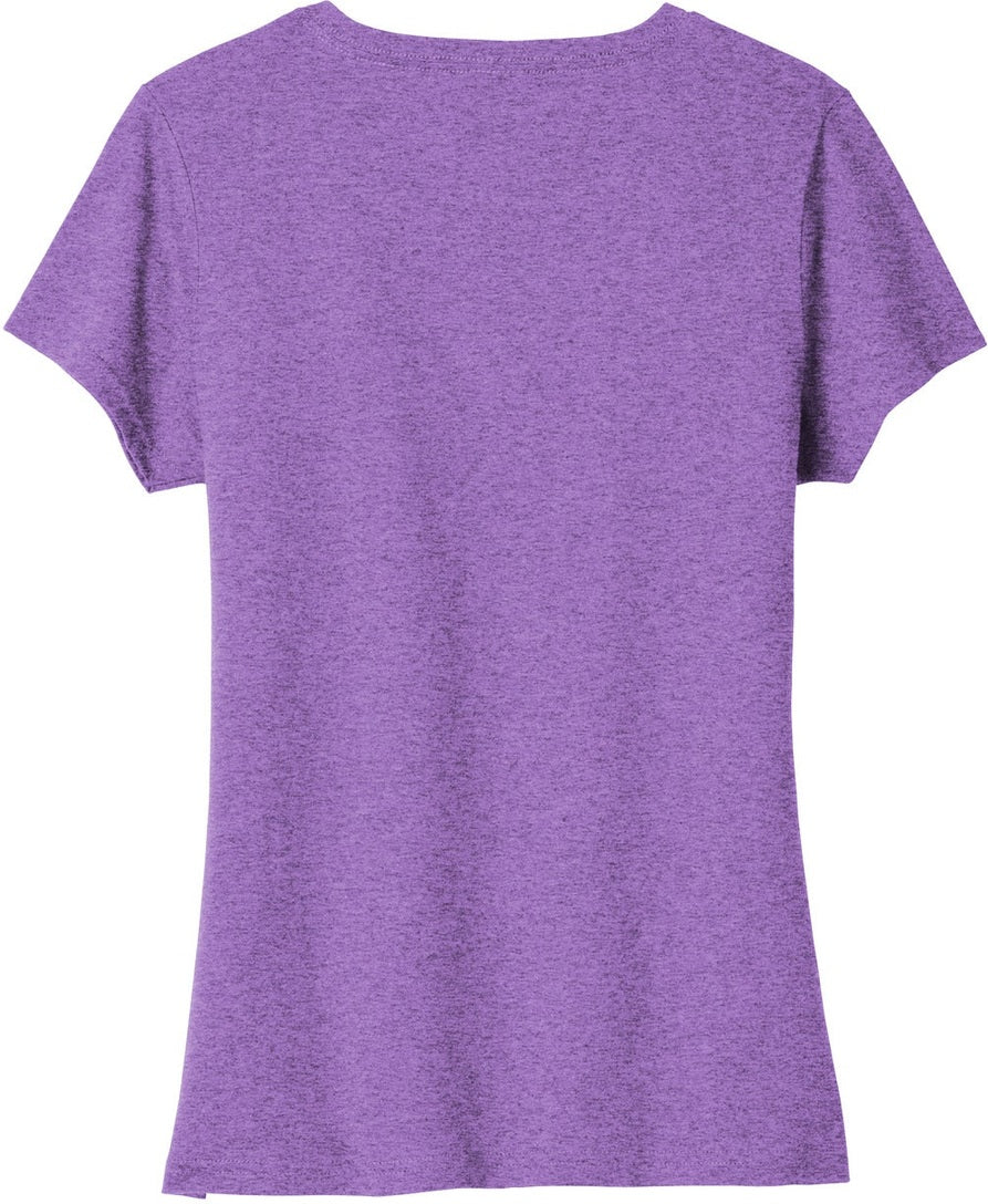 Front View of TmPrpHthr Port & Co Women's Tri-Blend V-Neck Tee. LPC330V