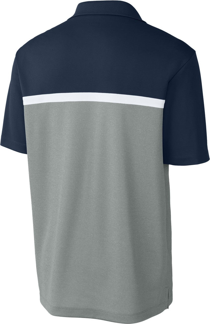 Front View of TNv/GCcH/W Sport-Tek UV Micropique Colorblock Polo ST741