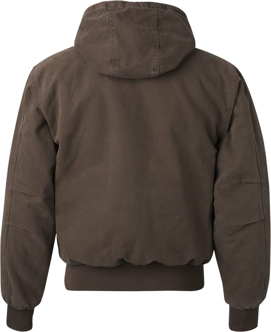 Front View of Tobacco Cheyenne Boulder Cloth™ Hooded Jacket with Tricot Quilt Lining Tall Sizes - 5020T