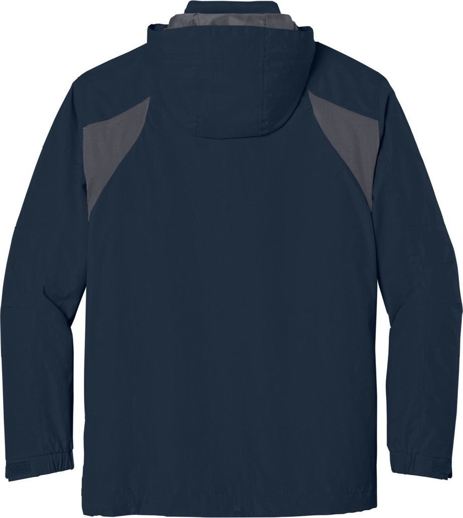 Front View of Tr Nvy/Irn Gry Port Authority All-Season II Jacket. J304