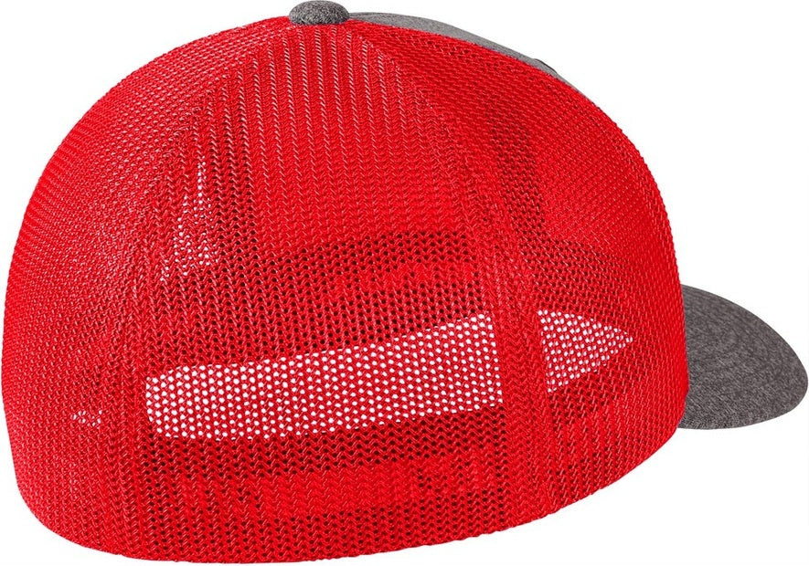 Tr Red/Grey He Port Authority Flexfit Melange Mesh Back Trucker Cap C302
