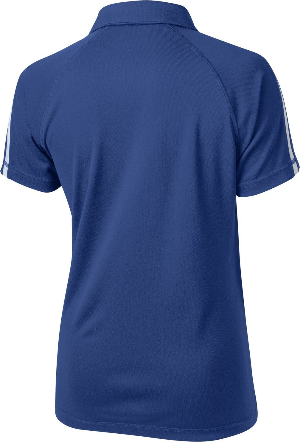 Front View of Tr Royal/White Sport-Tek Women's PosiCharge Micro-Mesh Colorblock Polo. LST685