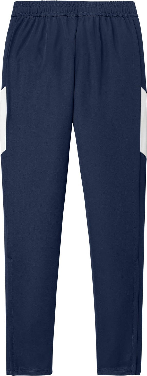 Front View of TrNv/White Sport-Tek Travel Pant PST800