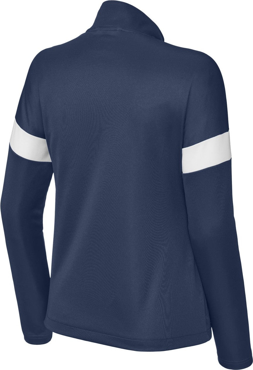 Front View of TrNv/White Sport-Tek Women's Travel Full-Zip Jacket LST800