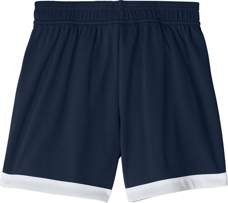 Front View of TrNv/White Sport-Tek Youth Rival Basketball 5" Short YST901