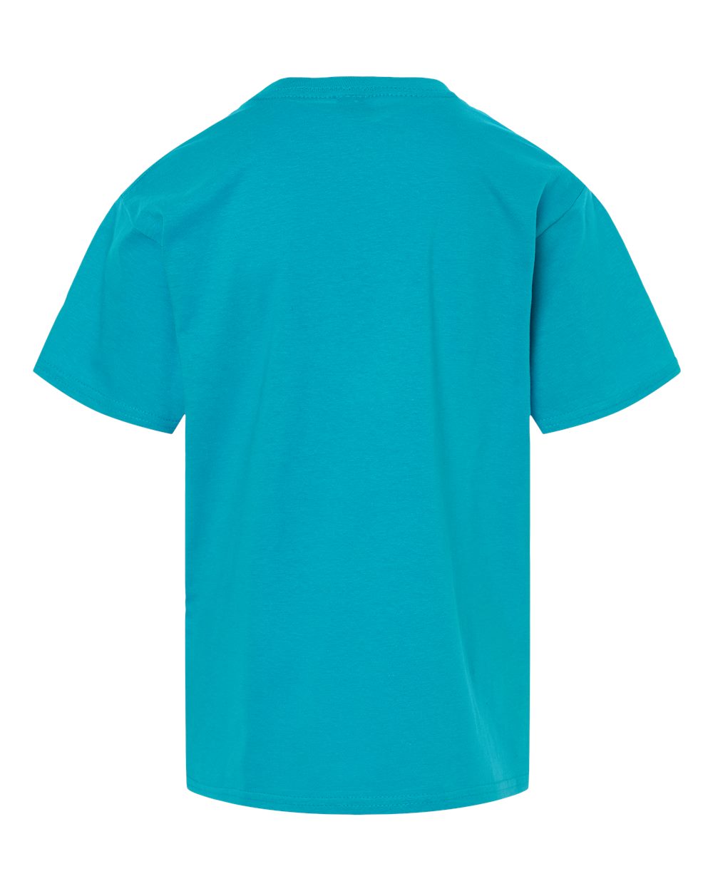 Rear View of Tropical Blue Light Cotton Youth T-Shirt - 3000B