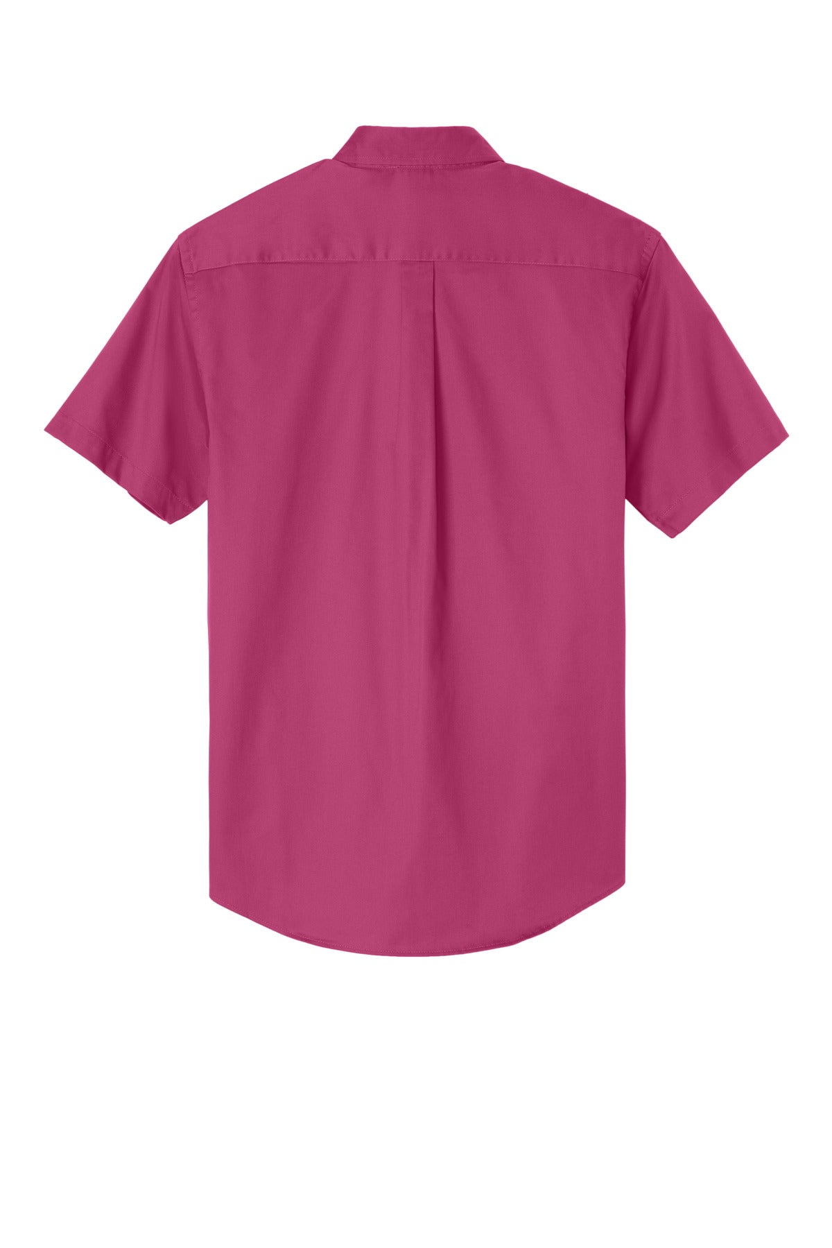 Rear View of Tropical Pink Port Authority Short Sleeve Easy Care Shirt. S508