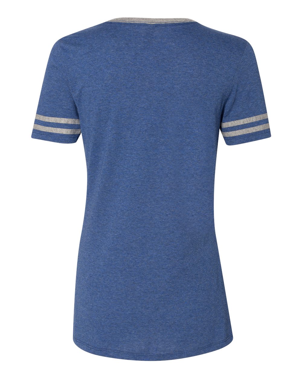 Front View of True Blue Heather/ Oxford Women's Varsity Triblend V-Neck T-Shirt - 602WVR