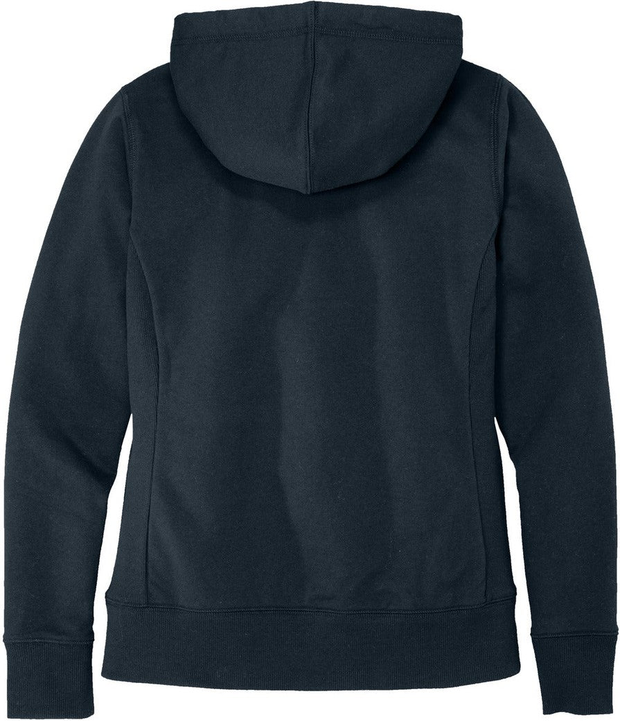 Rear View of True Navy District Women's Re-Fleece Full-Zip Hoodie DT8103