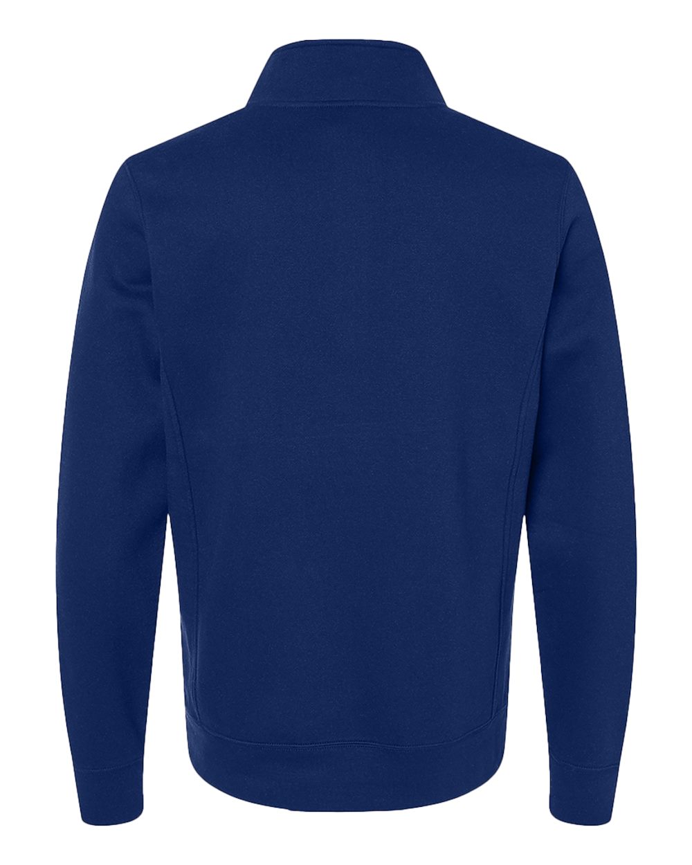 Front View of True Navy Heavyweight Fleece Quarter-Zip Sweatshirt - 8717