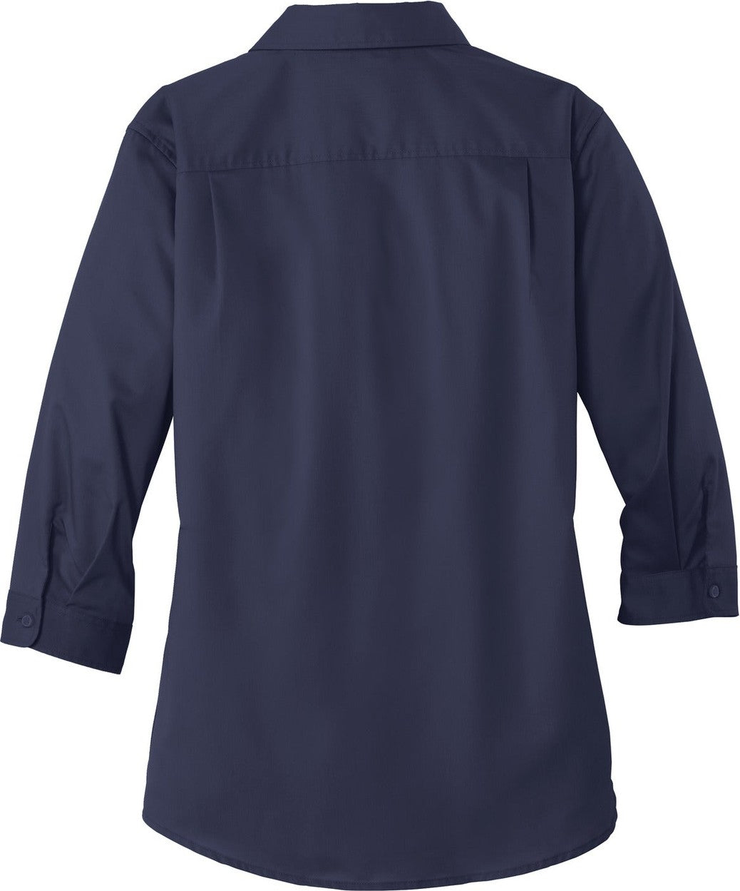Front View of True Navy Port Authority Women's 3/4-Sleeve SuperPro Twill Shirt. L665