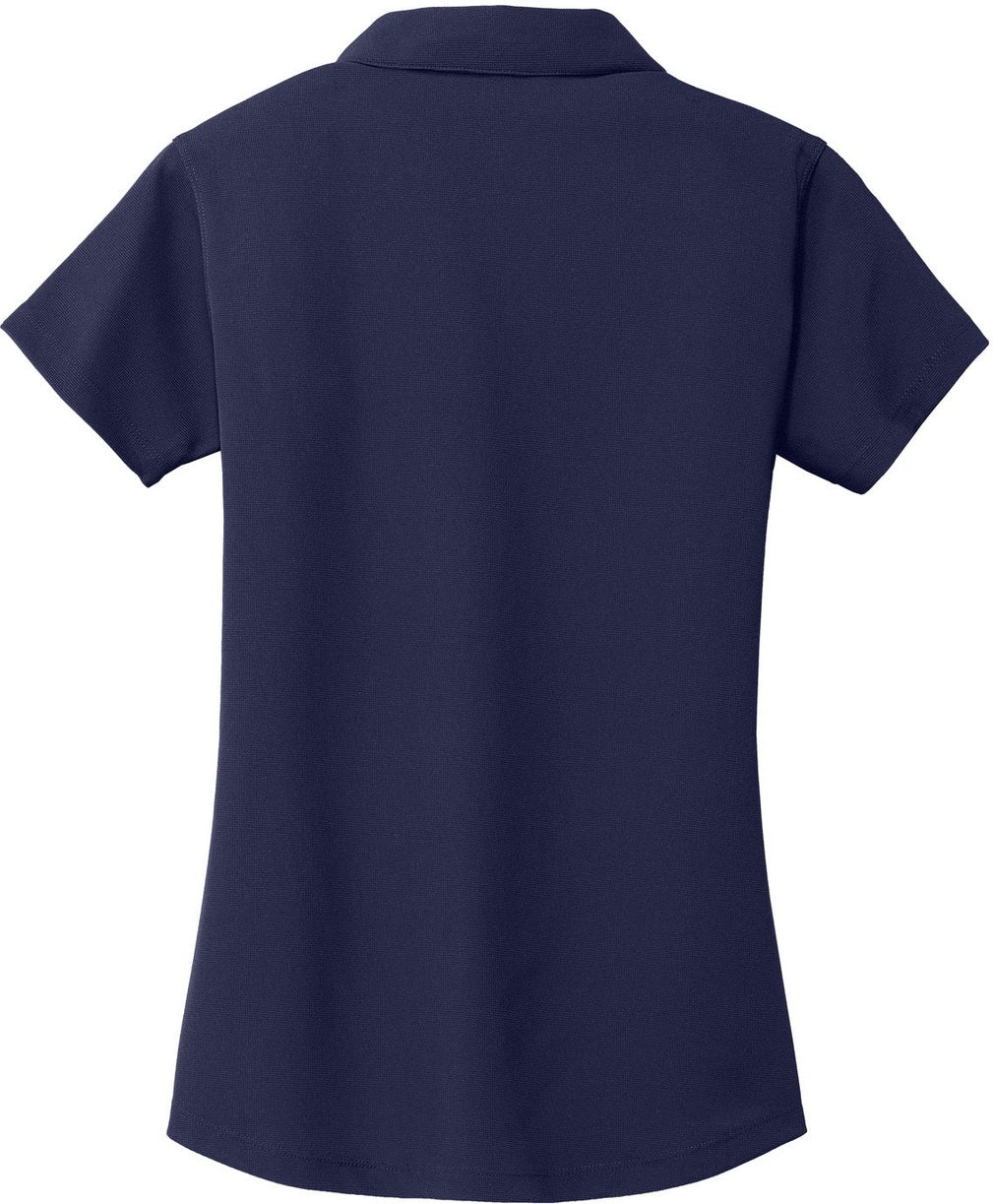 Rear View of True Navy Port Authority Women's Dry Zone Grid Polo. L572