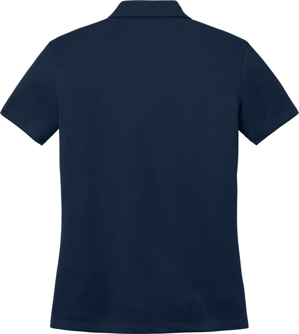 Rear View of True Navy Port Authority Women's Performance Fine Jacquard Polo. L528