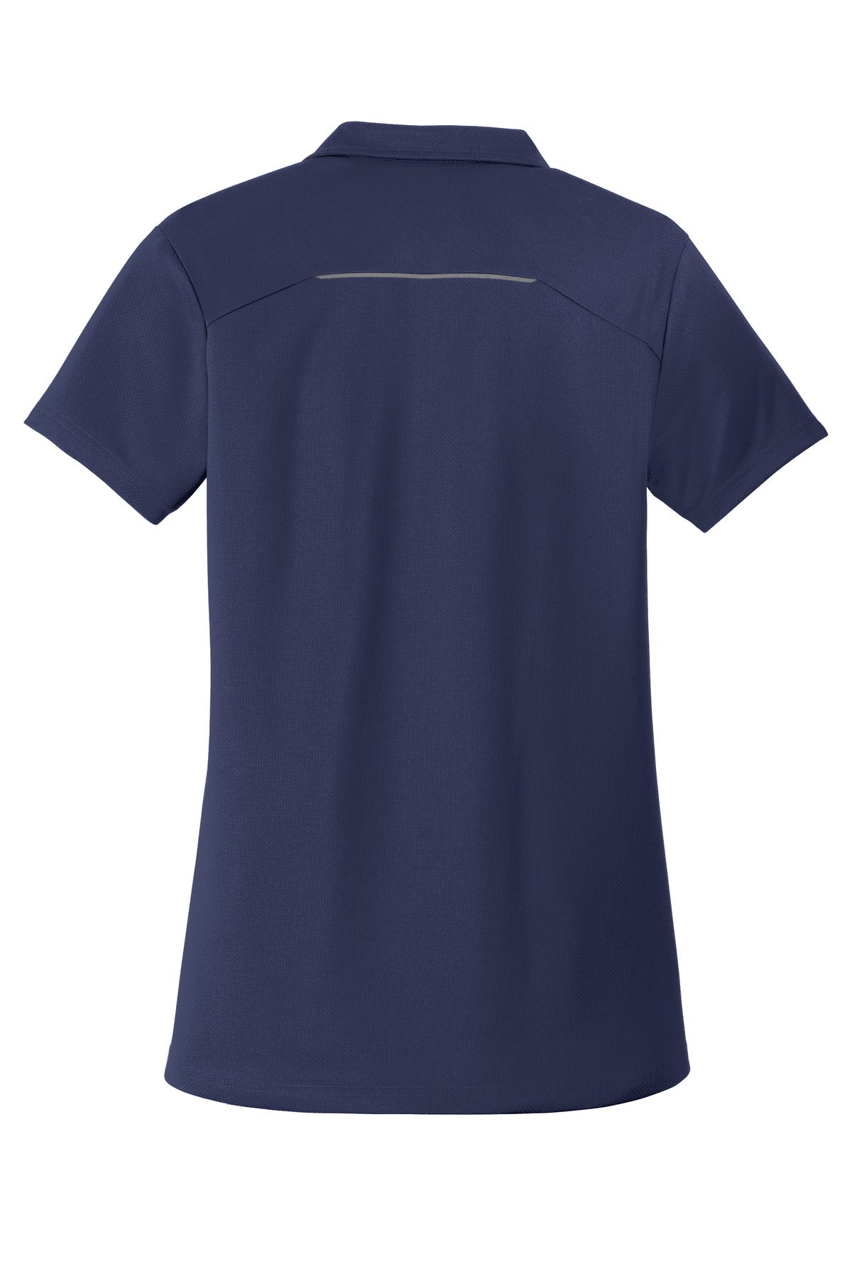 Front View of True Navy Port Authority Women's Pinpoint Mesh Zip Polo. L580