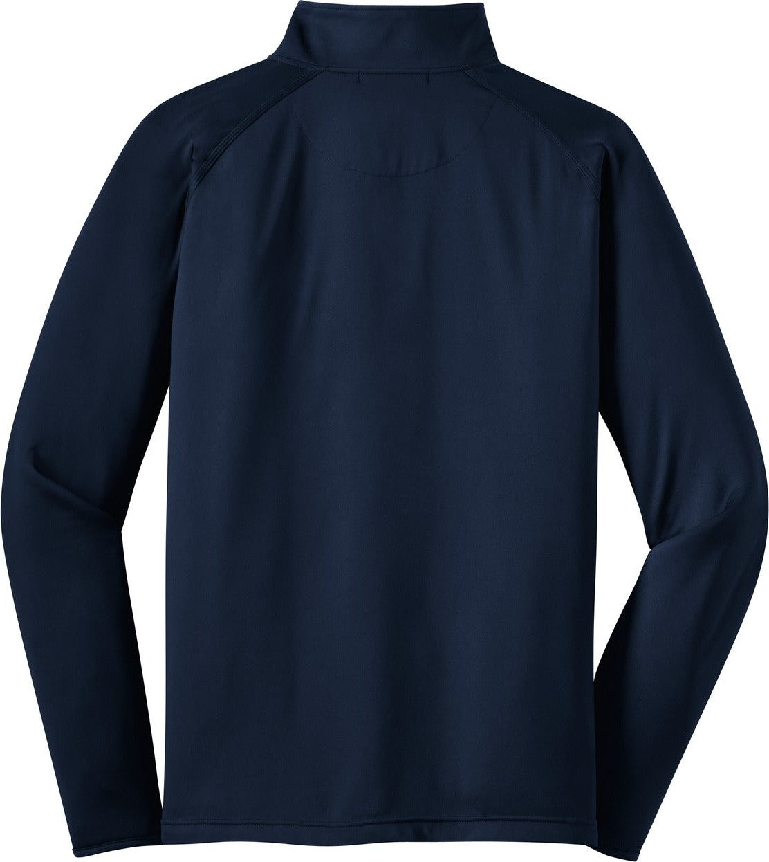 Front View of True Navy Sport-Tek Sport-Wick Stretch 1/4-Zip Pullover. ST850