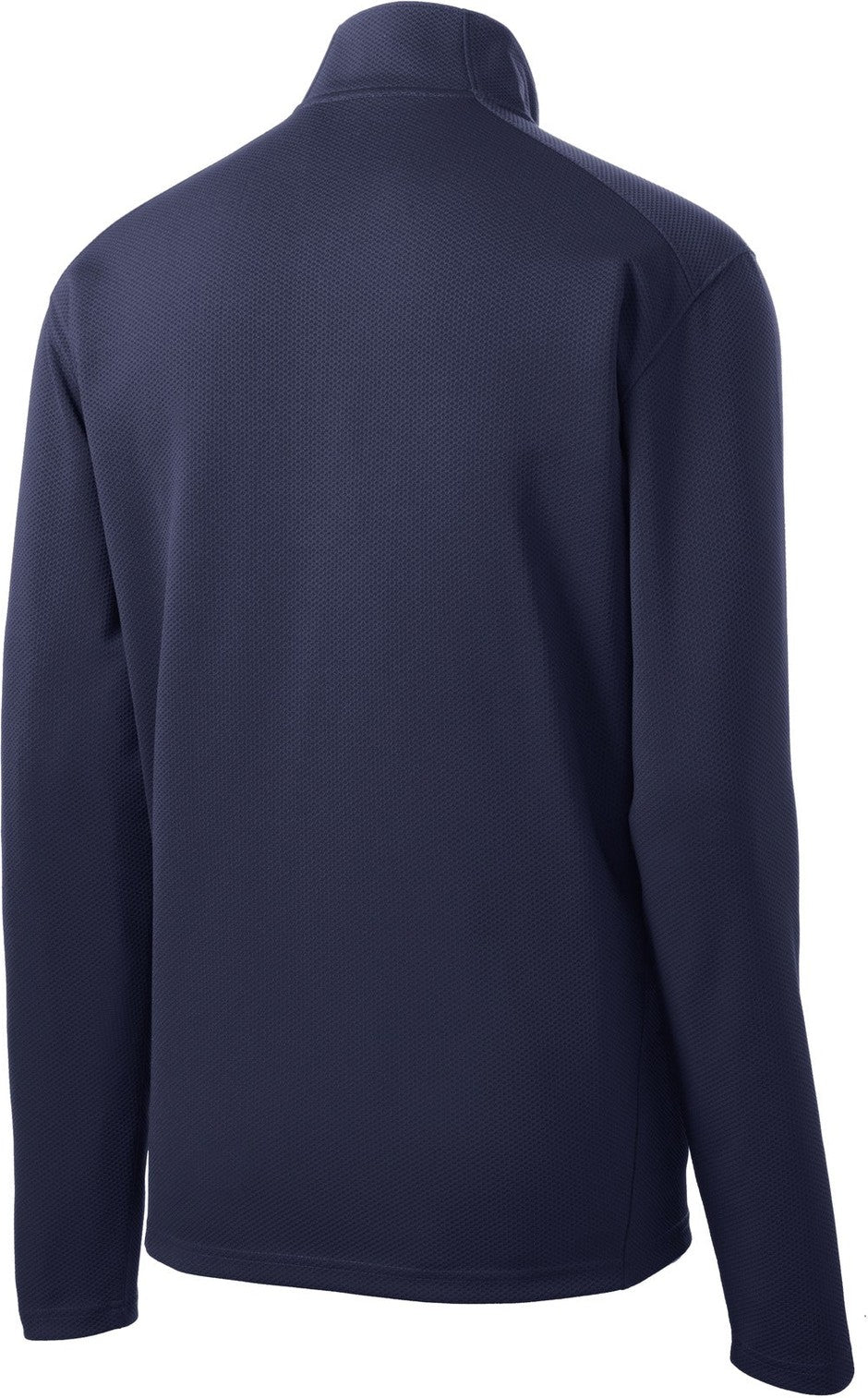 Rear View of True Navy Sport-Tek Sport-Wick Textured 1/4-Zip Pullover. ST860