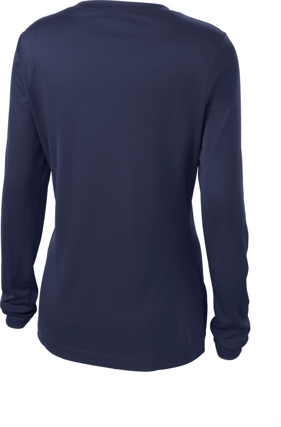 Front View of True Navy Sport-Tek Women's Long Sleeve PosiCharge Competitor V-Neck Tee. LST353LS