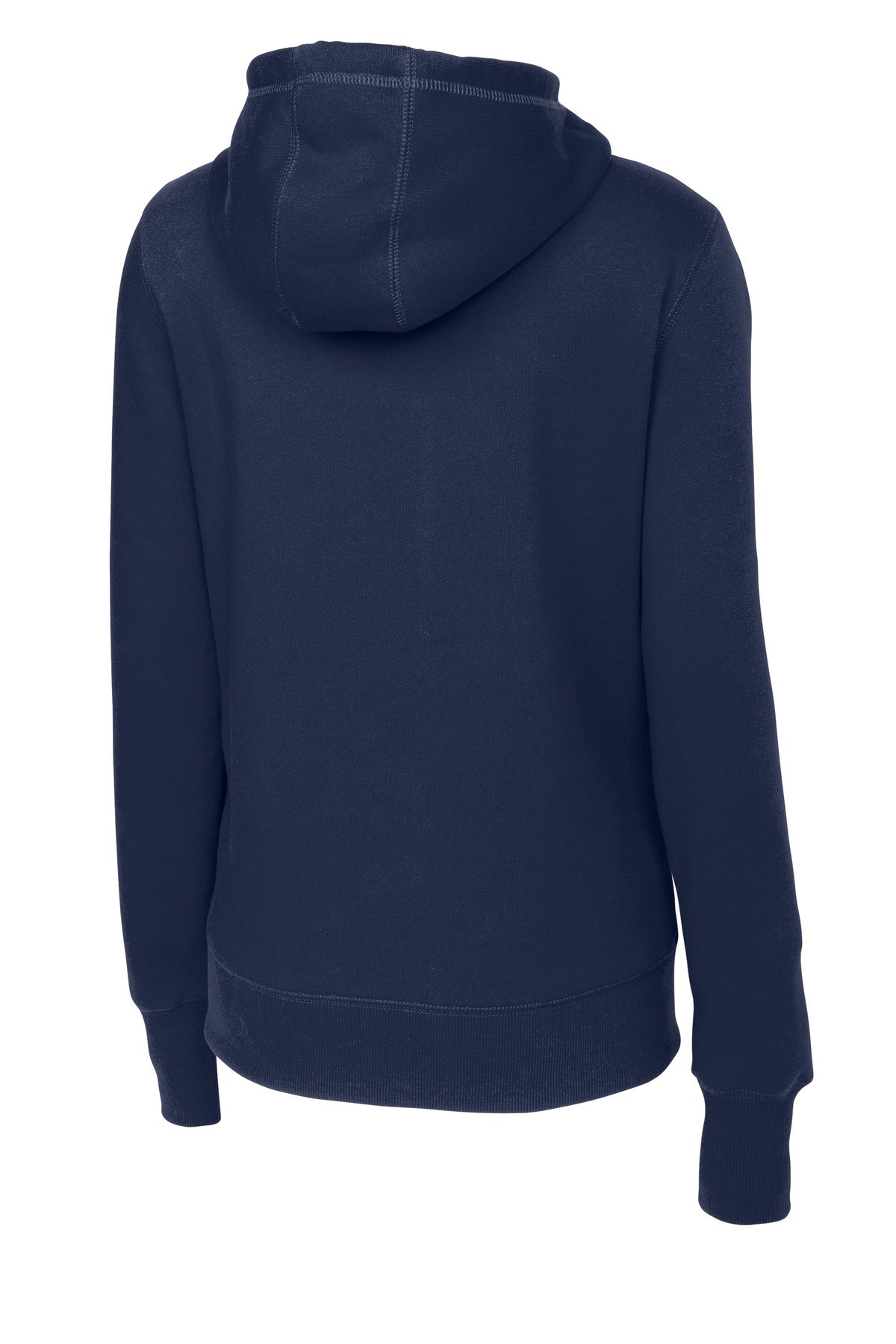 Rear View of True Navy Sport-Tek Women's Pullover Hooded Sweatshirt. LST254