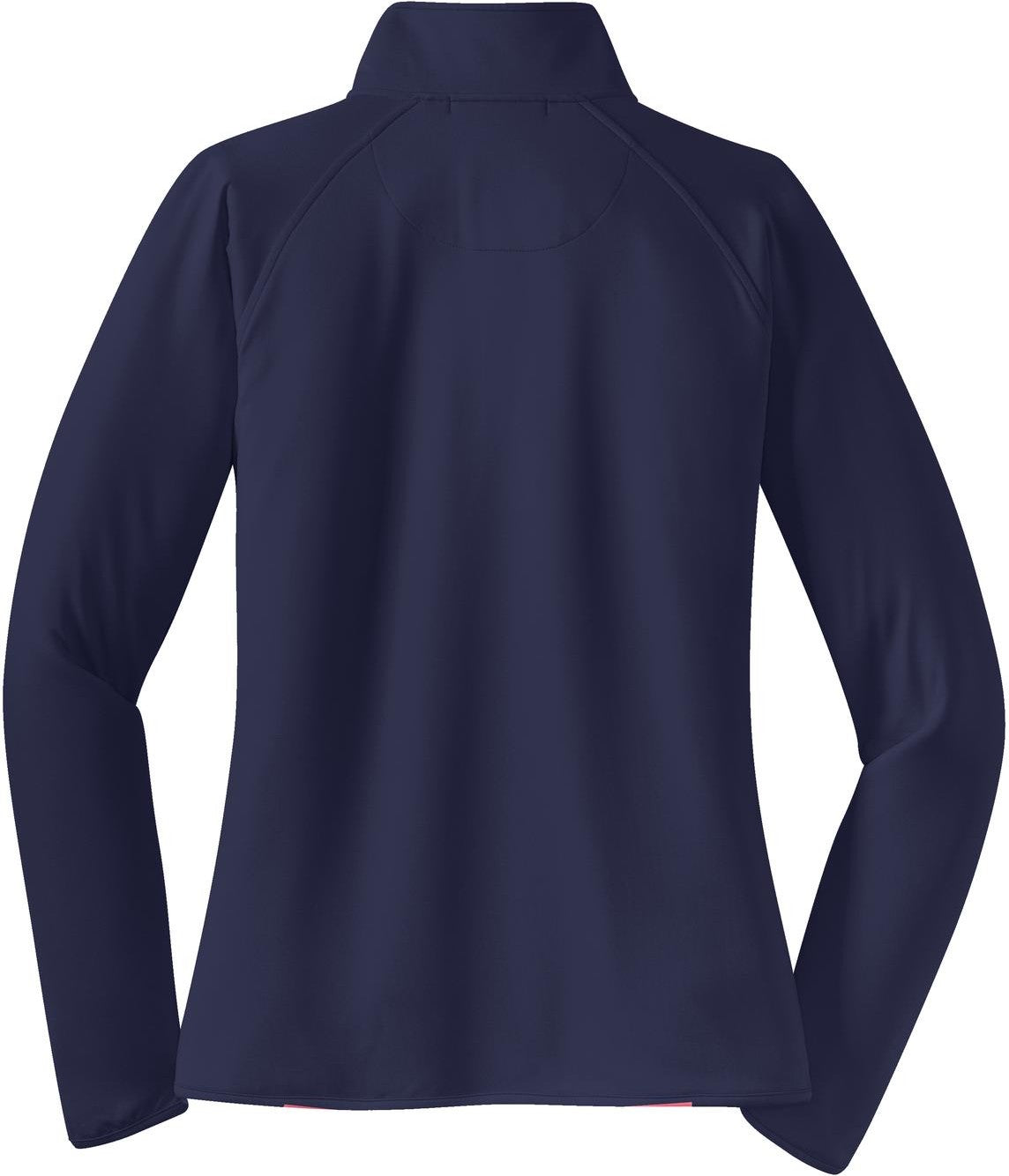 Front View of True Navy Sport-Tek Women's Sport-Wick Stretch 1/4-Zip Pullover. LST850