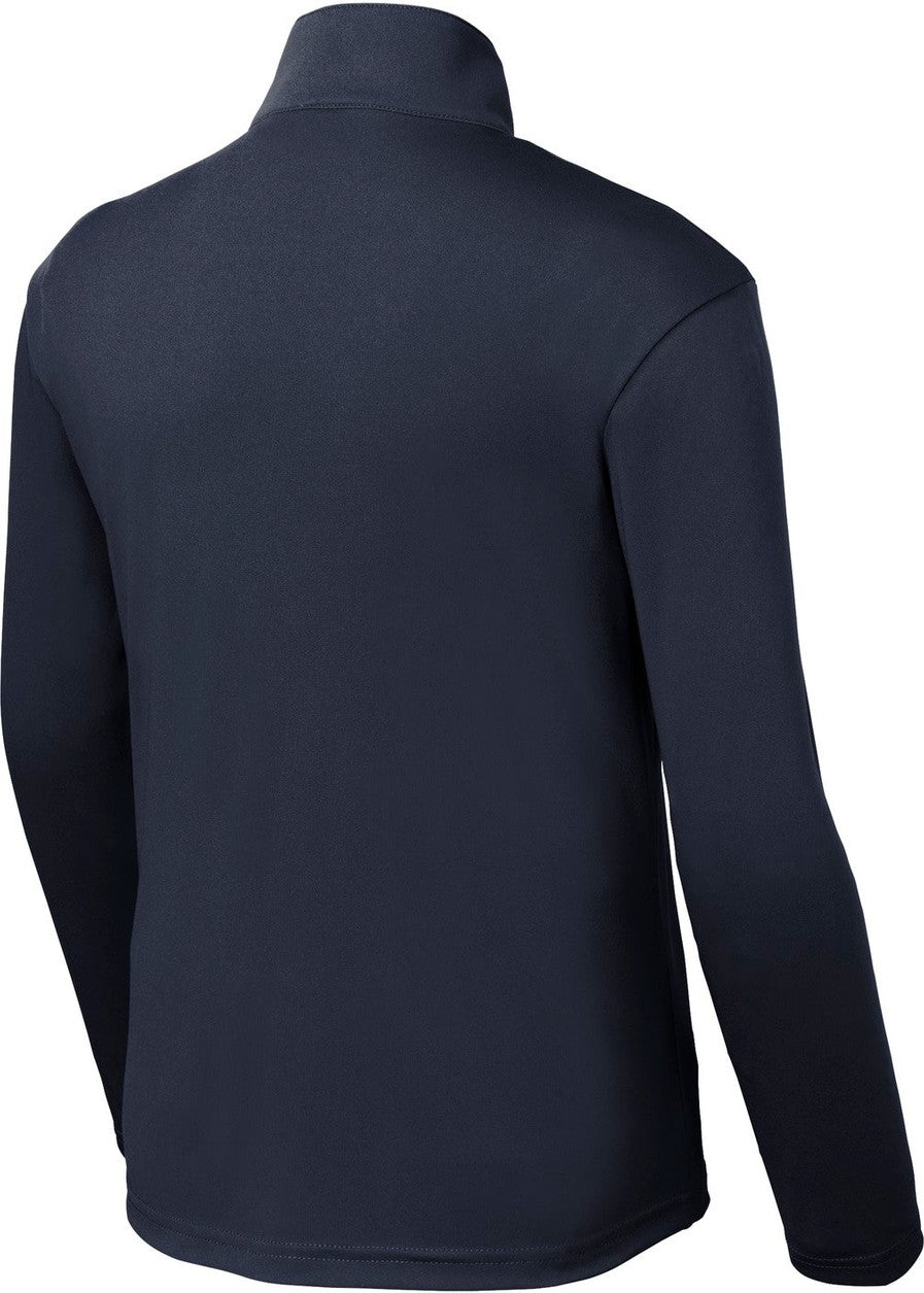 Rear View of True Navy Sport-Tek Youth PosiCharge Competitor 1/4-Zip Pullover. YST357