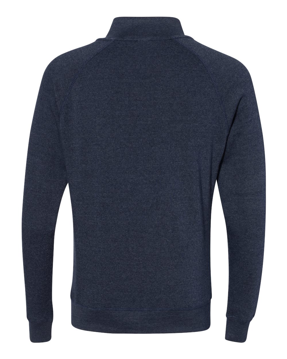 Rear View of True Navy Triblend Triblend Quarter-Zip Sweatshirt - 8869