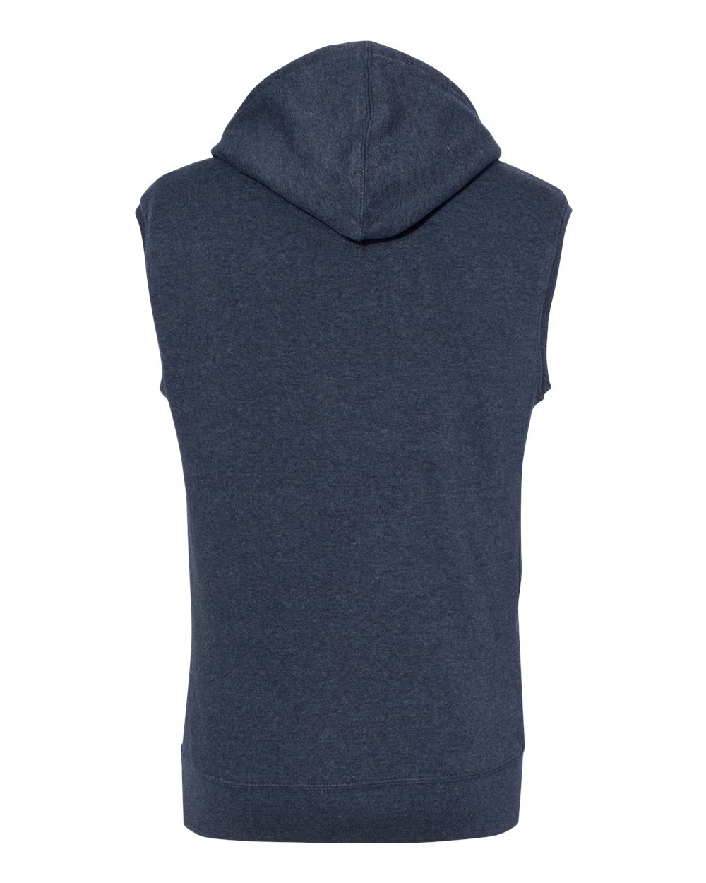Front View of True Navy Triblend Triblend Sleeveless Hooded Sweatshirt - 8877