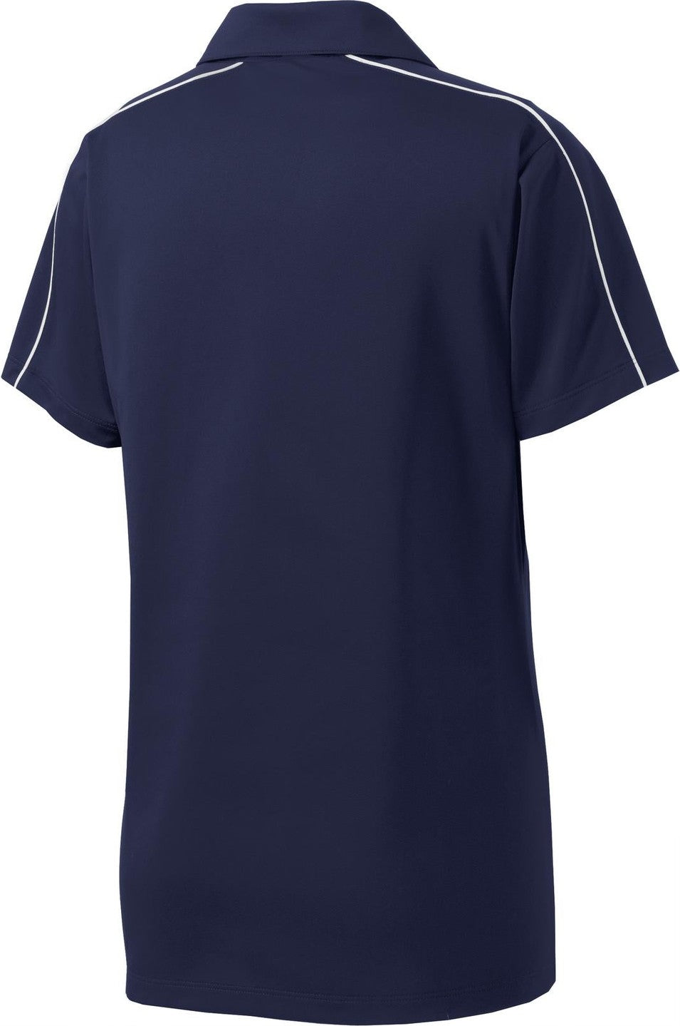 Front View of True Navy/Wht Sport-Tek Women's Micropique Sport-Wick Piped Polo. LST653