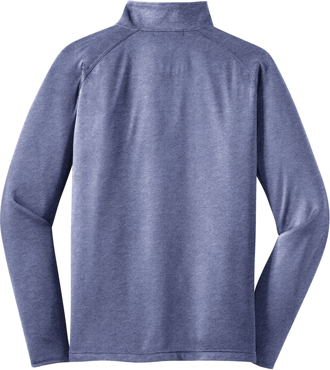 Front View of True Nvy Hthr Sport-Tek Sport-Wick Stretch 1/4-Zip Pullover. ST850