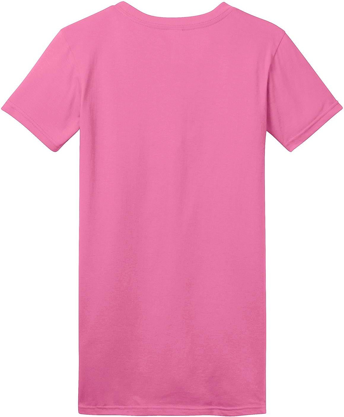 Front View of True Pink District Women's Fitted The Concert Tee DT5001