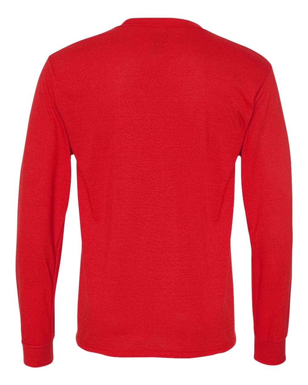 Rear View of True Red Dri-Power® Performance Long Sleeve T-Shirt - 21MLR