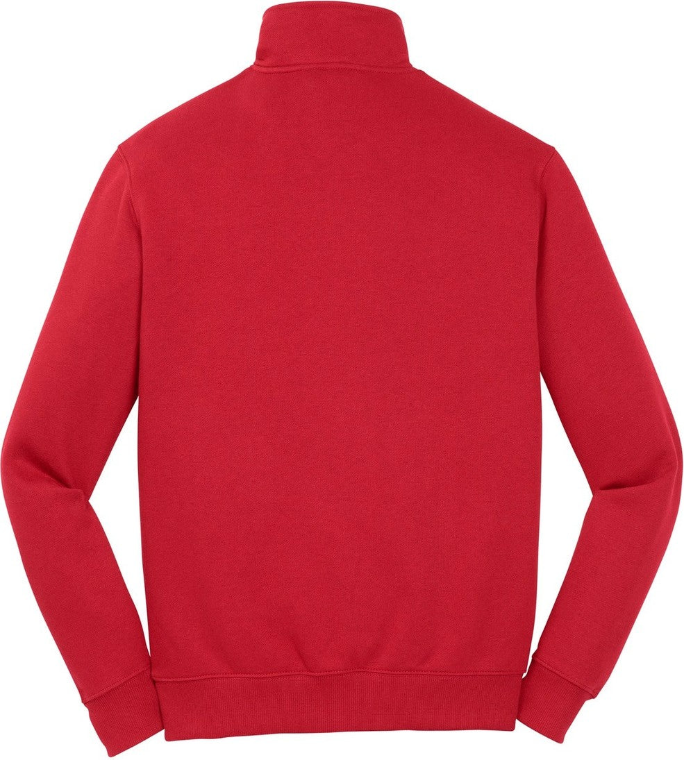 Rear View of True Red Sport-Tek 1/4-Zip Sweatshirt. ST253