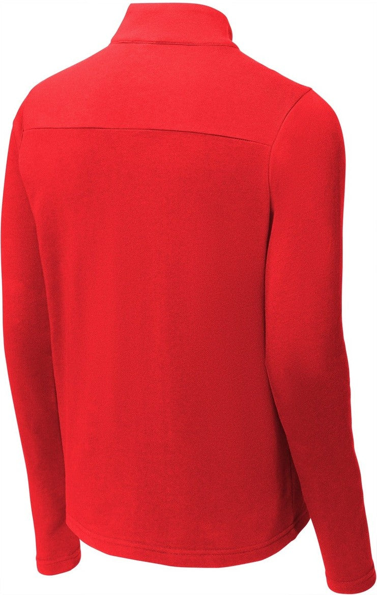 Front View of True Red Sport-Tek Lightweight French Terry 1/4-Zip Pullover. ST273