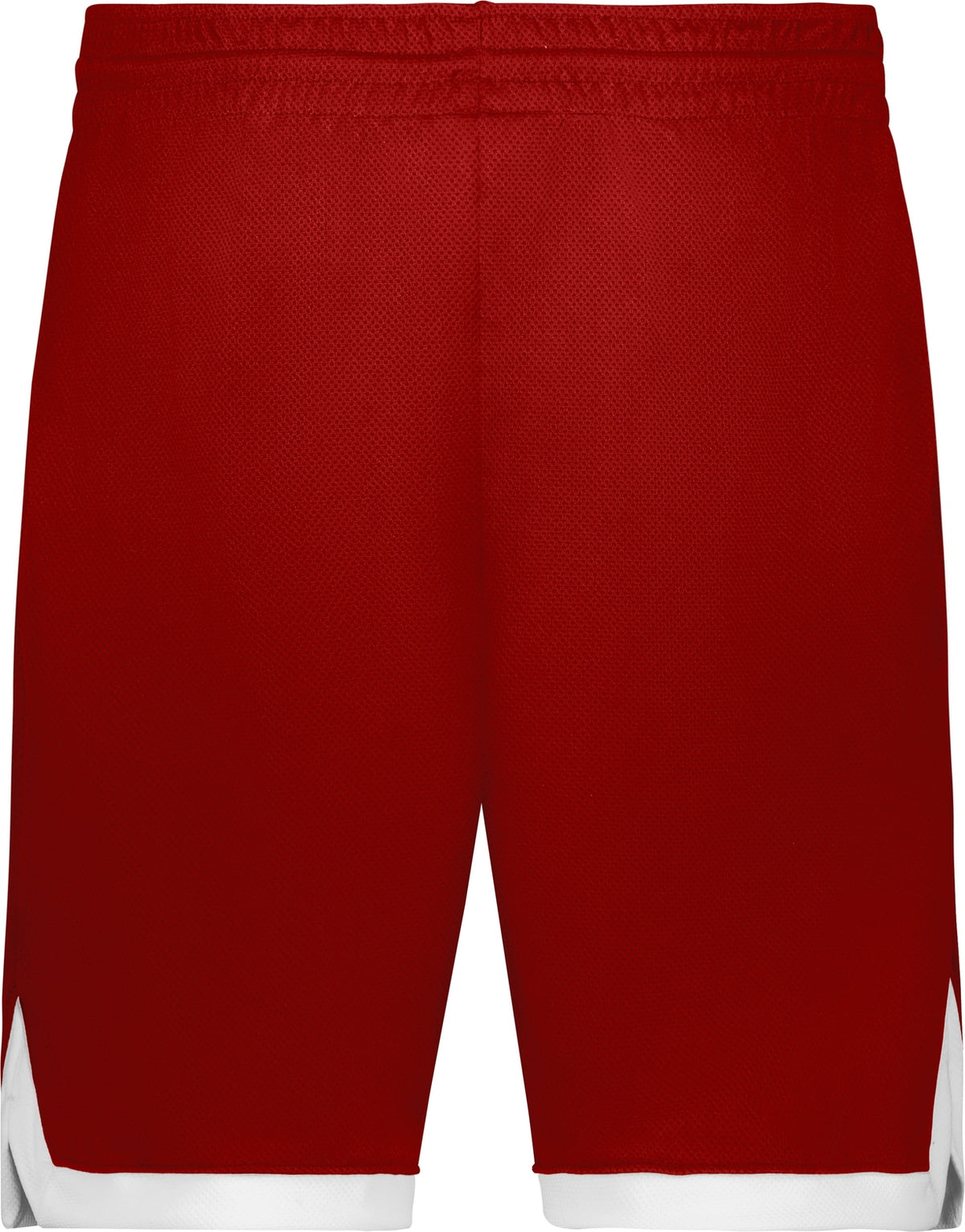 Rear View of TRUE RED/WHITE YTH COOLCORE ELITE SHORTS
