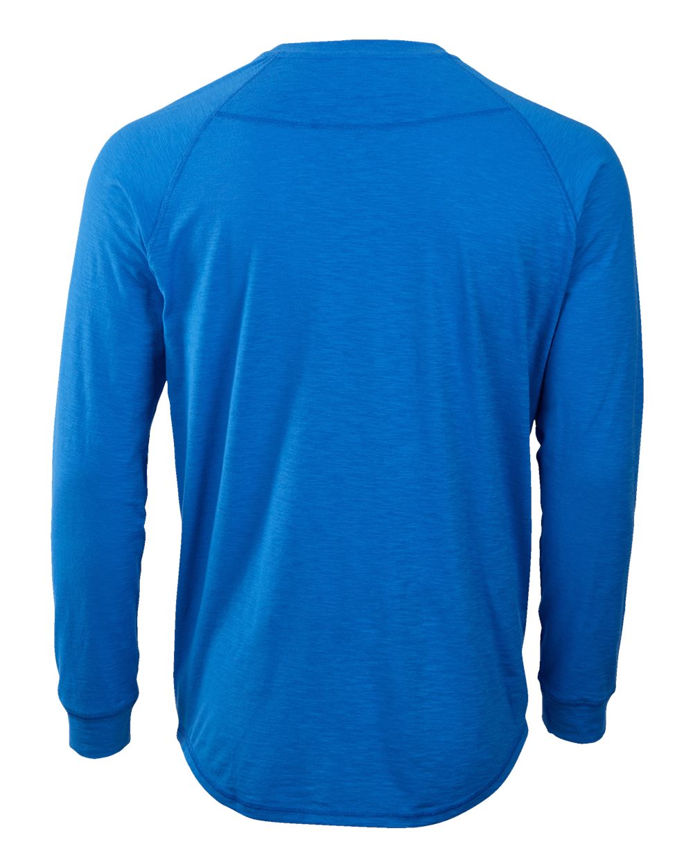 Front View of True Royal Henley Long Sleeve T-Shirt - BM3101