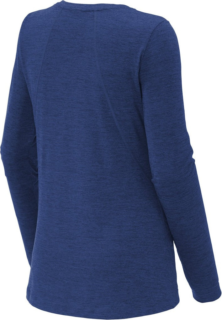 Front View of True Royal Hth Sport-Tek Women's Exchange 1.5 Long Sleeve Crew LST710