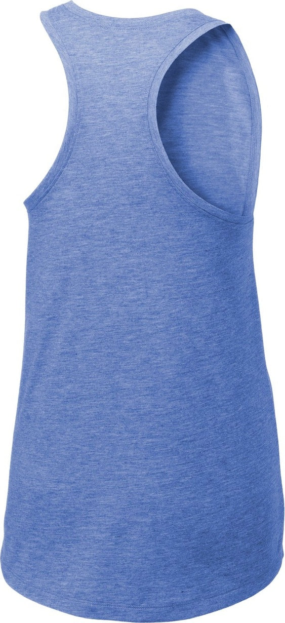 Front View of True Royal Hth Sport-Tek Women's PosiCharge Tri-Blend Wicking Tank. LST402