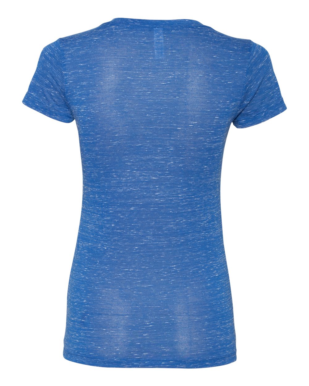 Rear View of True Royal Marble Women’s Jersey Deep V-Neck Tee - 6035