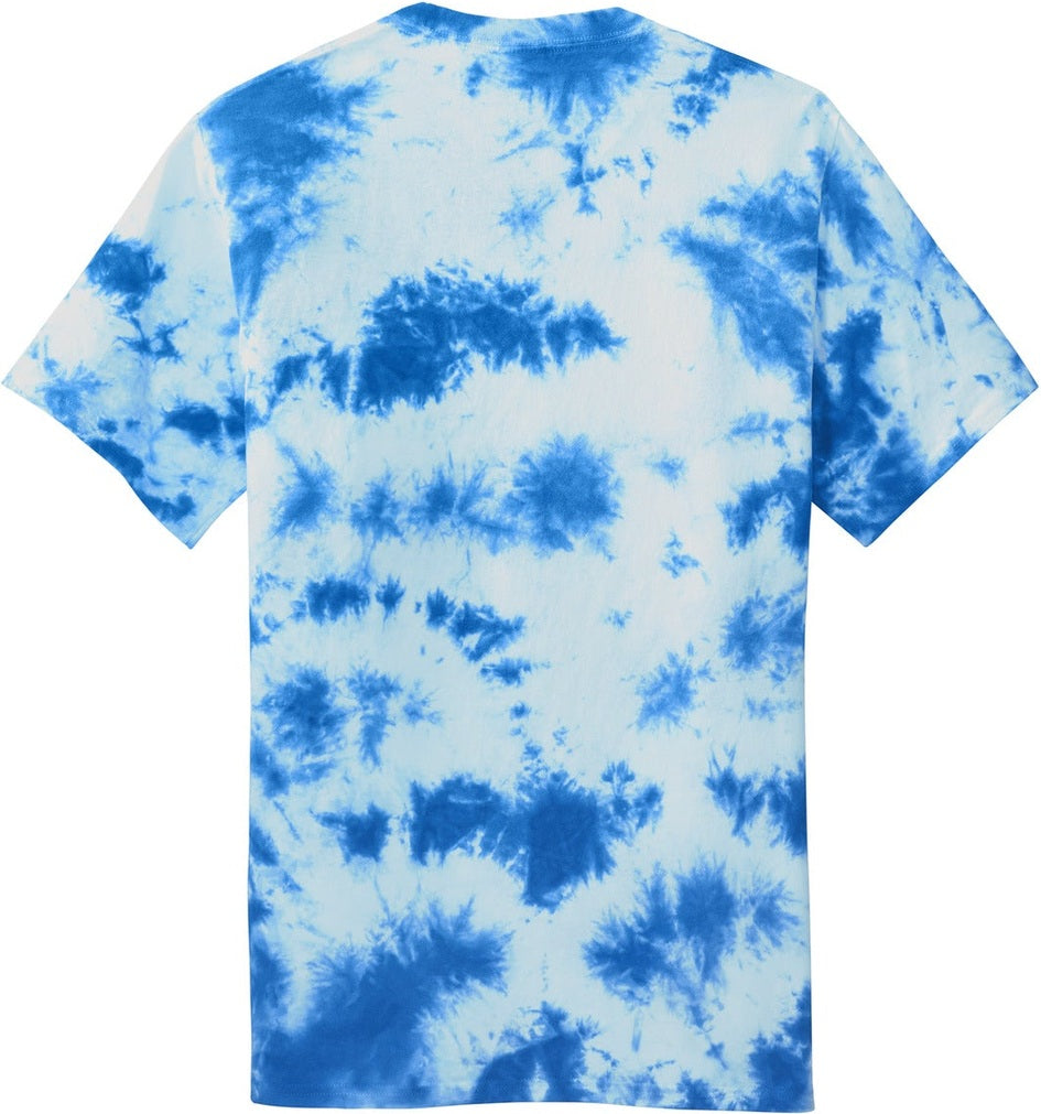 Rear View of True Royal Port & Co Crystal Tie-Dye Tee PC145