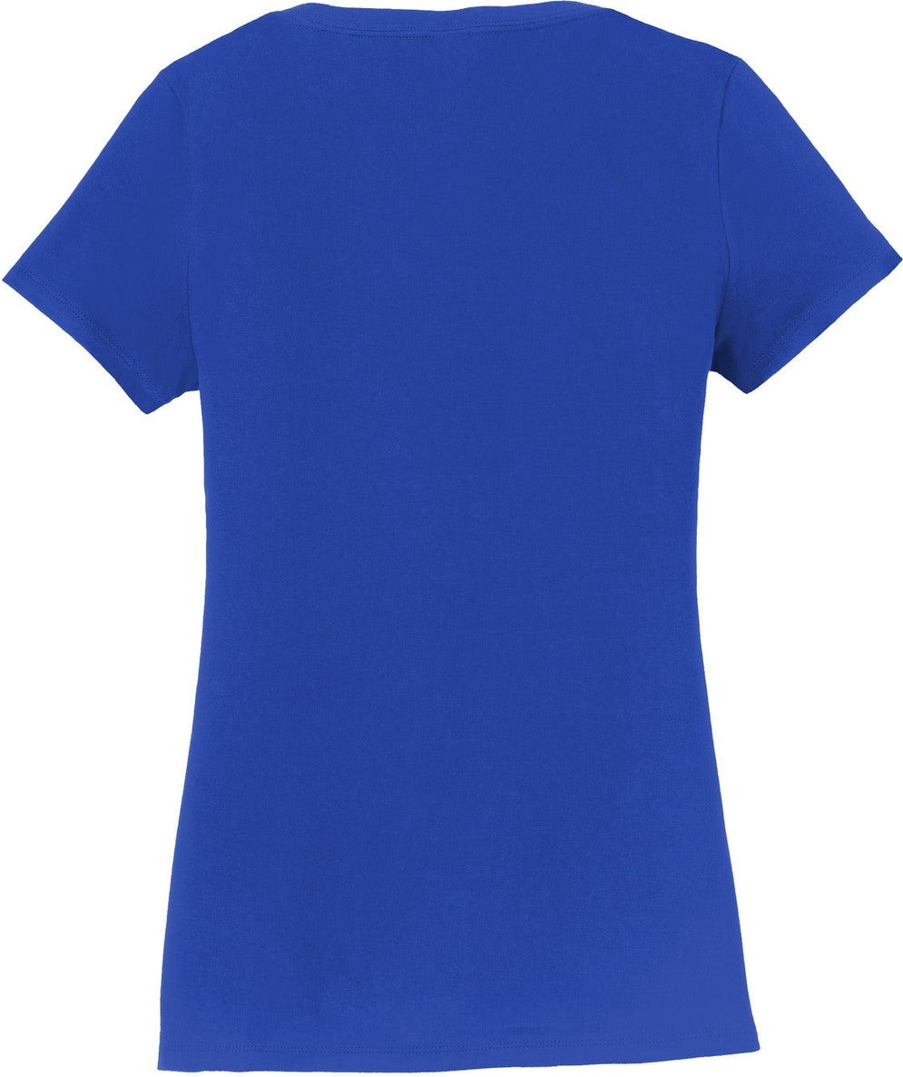 Rear View of True Royal Port & Co Women's Fan Favorite V-Neck Tee. LPC450V