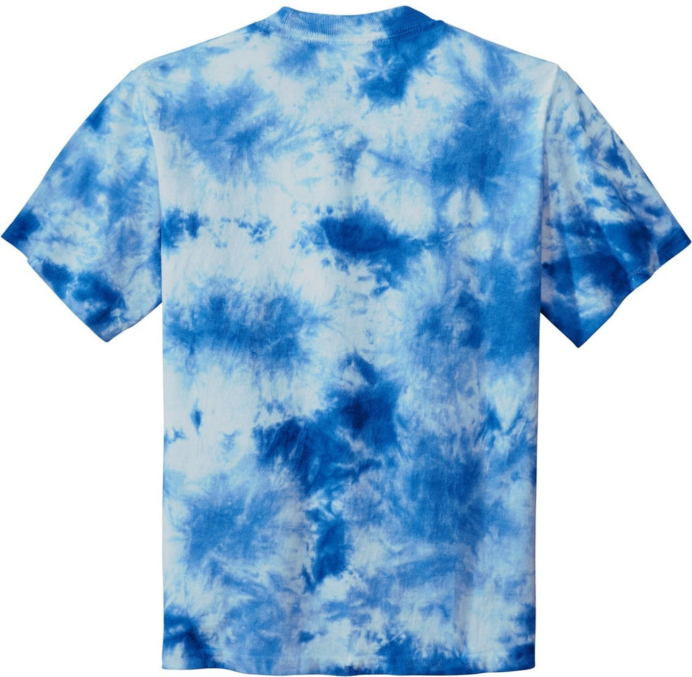 Front View of True Royal Port & Co Youth Crystal Tie-Dye Tee PC145Y