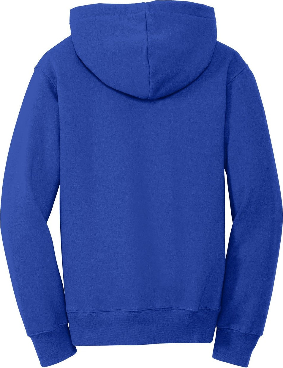 Front View of True Royal Port & Co Youth Fan Favorite Fleece Pullover Hooded Sweatshirt. PC850YH