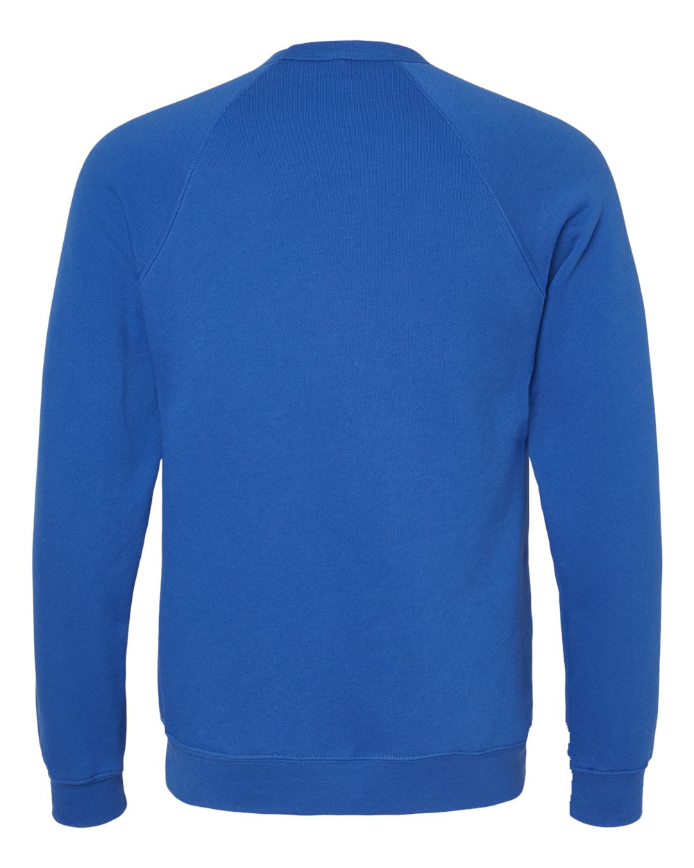 Front View of True Royal Sponge Fleece Raglan Crewneck Sweatshirt - 3901