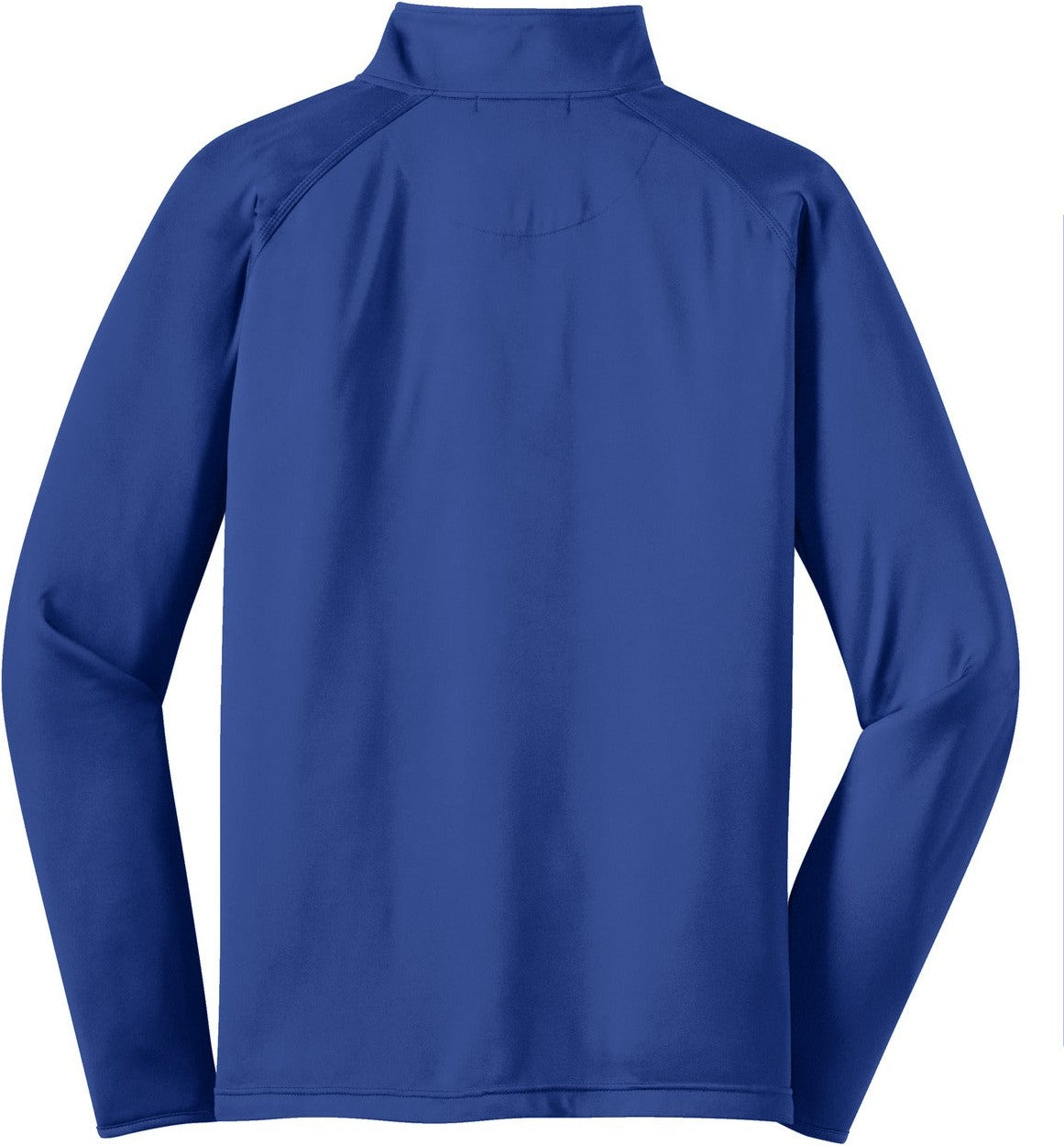 Rear View of True Royal Sport-Tek Sport-Wick Stretch 1/4-Zip Pullover. ST850