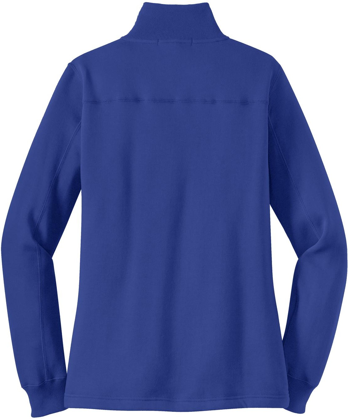 Front View of True Royal Sport-Tek Women's 1/4-Zip Sweatshirt. LST253