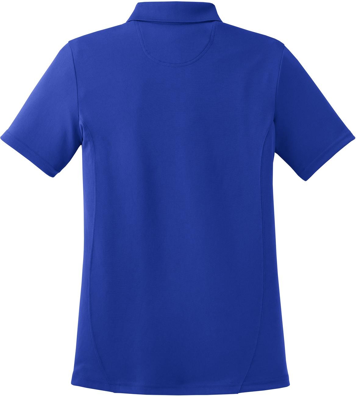 Rear View of True Royal Sport-Tek Women's Dry Zone Raglan Accent Polo. L475